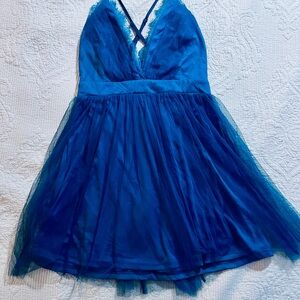 Windsor Elegant Blue Tulle Dress, Size S